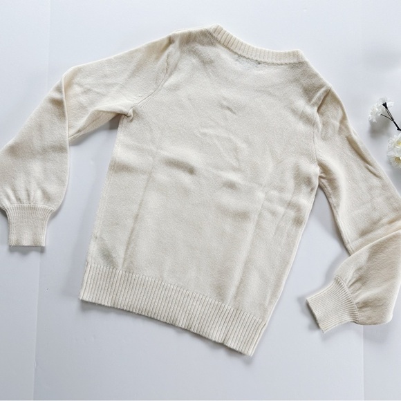 J.Crew Lambswool Crewneck Sweater Jeweled Button - Picture 5 of 8